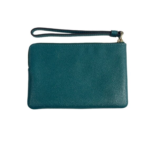 Coach Women's Emerald Green Wristlet Purse Sz S - Picture 3 of 11
